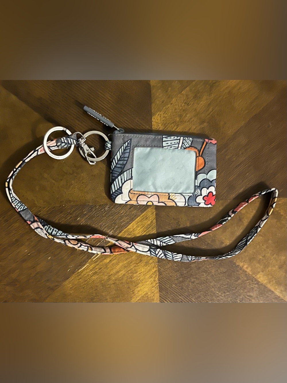 Vera Bradley ID Card Holder & Lanyard - Tropical Evening Print